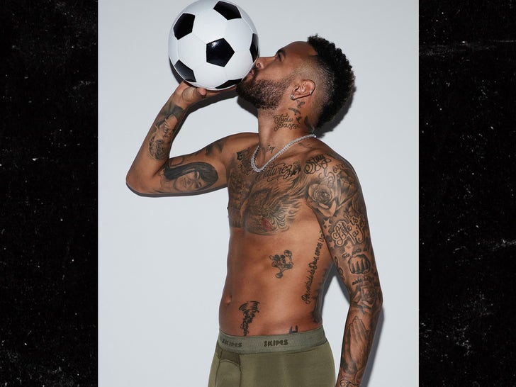 Neymar Jr. & Nick Bosa Go Shirtless to Promote Kim Kardashian Skims Men's  Line