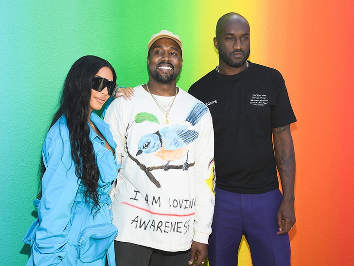 Virgil Abloh, Kanye West, and Kim Kardashian