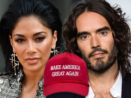 Nicole Scherzinger Russel Brand MAGA hat