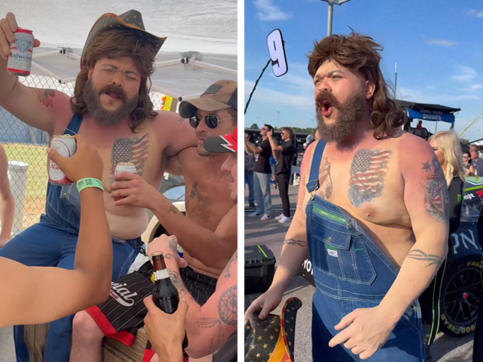 Druski Wears Whiteface for NASCAR Skit
