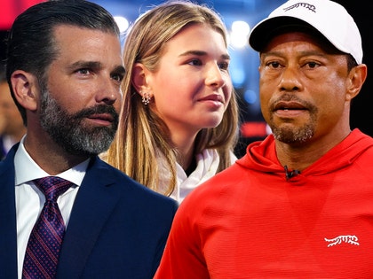 donald trump jr, tiger woods and vanessa trump getty comp