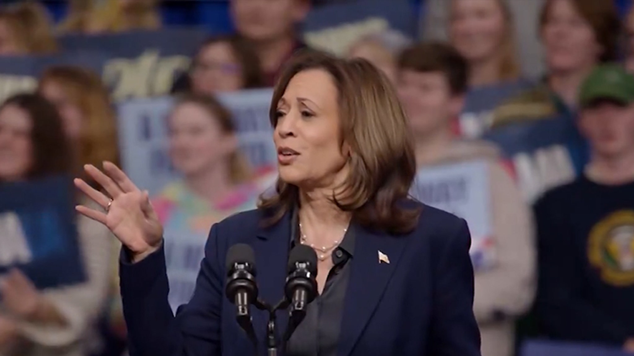 Kamala Harris Flames Hecklers, Tells Them to Go to 'Smaller' Trump Rally