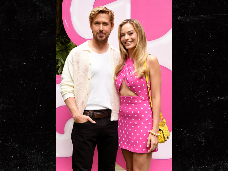 Press For Barbie movie Ryan Gosling and Margot Robbie