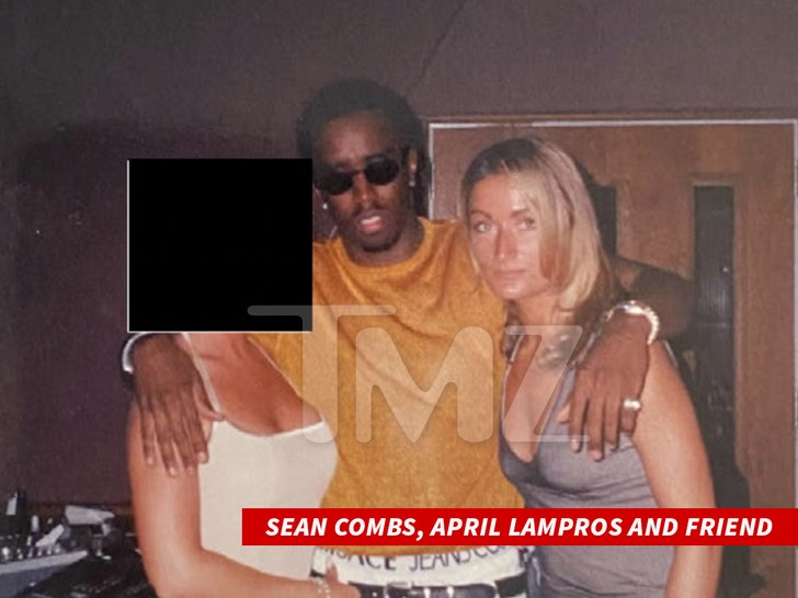 Sean Combs, April Lampros et un ami