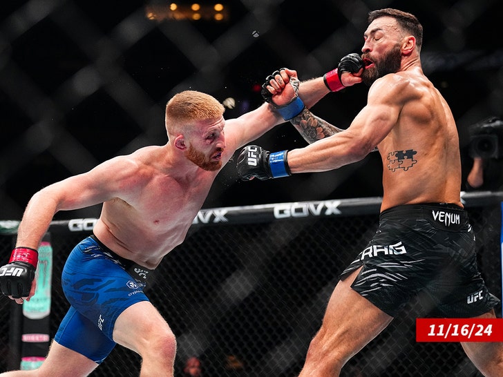 Bo Nickal of the United States of America punches Paul Craig of Scotland getty