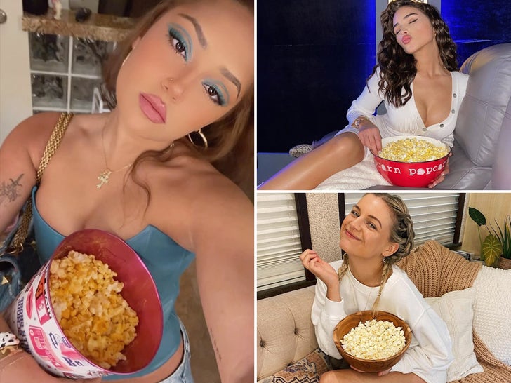 estrelas comendo pipoca