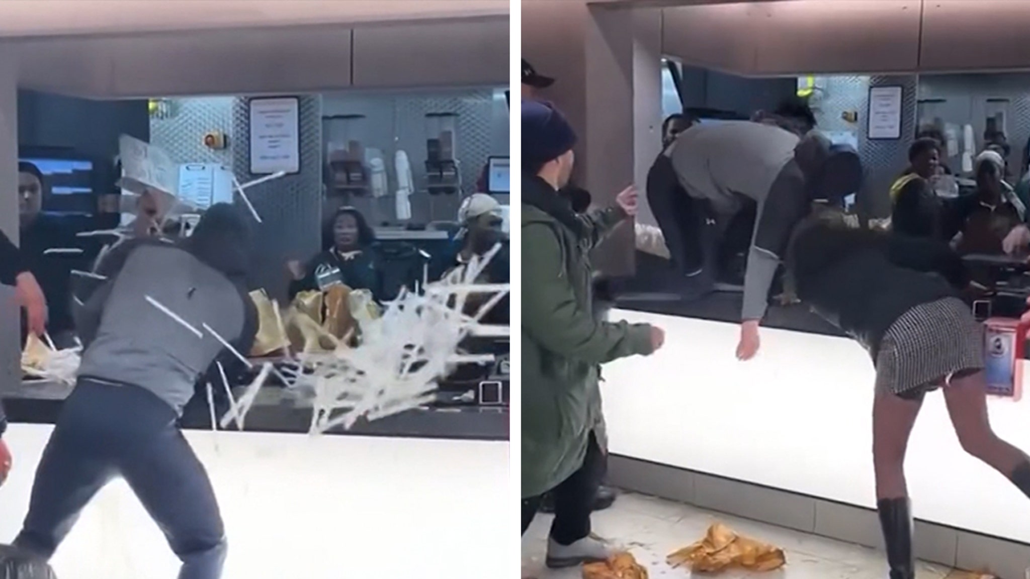 Food Fight Erupts at McDonald's Between Customers and Staff, on Video