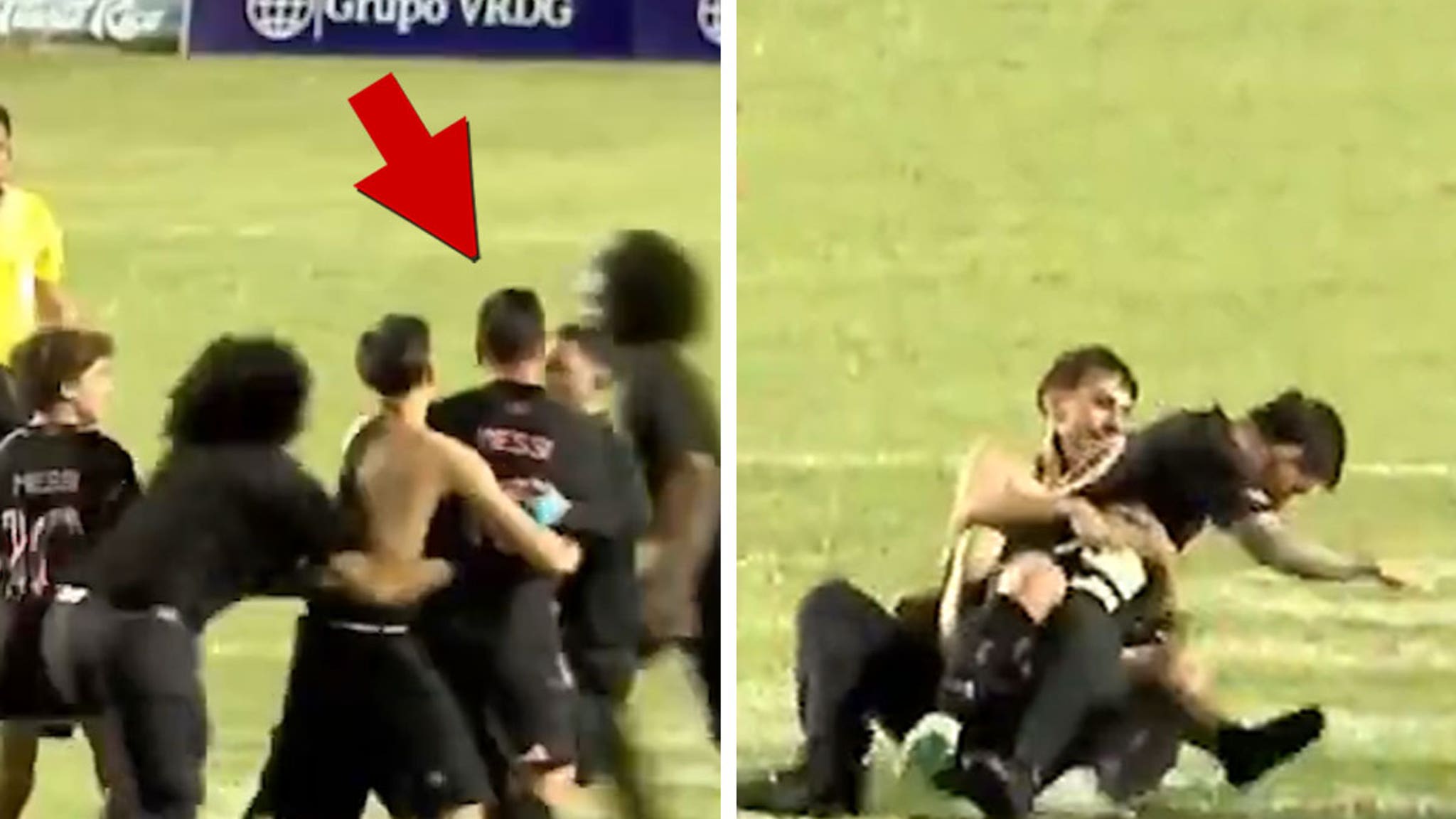 Lionel Messi Tackled By Pitch Invader During Match In Puerto Rico