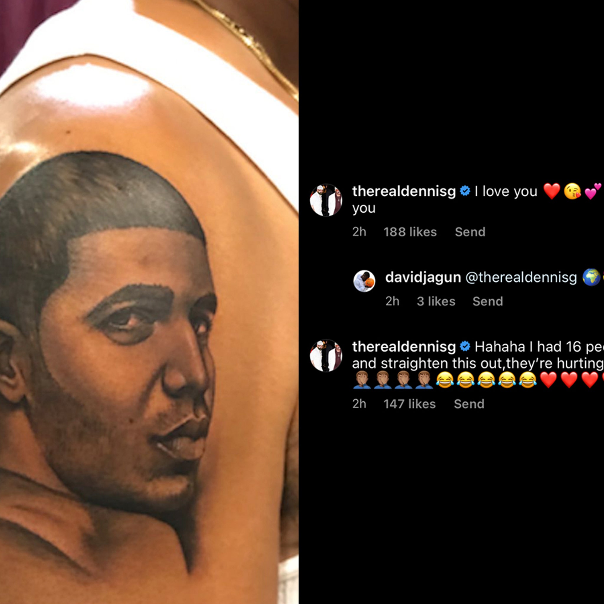 Drake Has a Huge New Tattoo That Looks Just Like Lil Waynes Face  See  the Ink  Entertainment Tonight