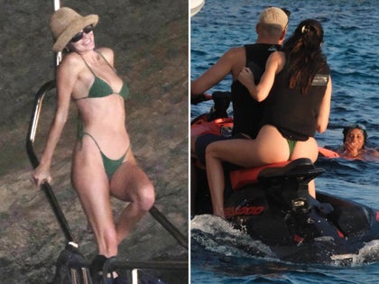 Kendall Jenner In a Green Bikini While On A Yacht In Ibiza