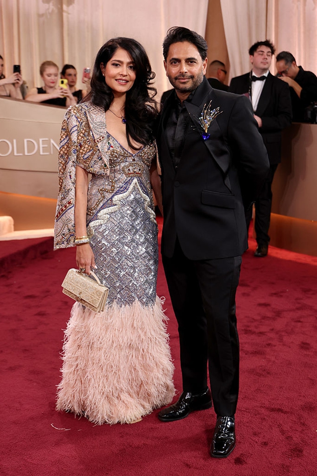 Celebrity investor, POPPI co-founder, and Shark Tank judge Rohan Oza—dubbed ‘The Hollywood Brandfather’—attends the Golden Globes with his wife, renowned artist Shaheen Oza, turning heads on the red carpet