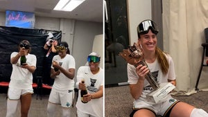 Sabrina Ionescu, N.Y. Liberty Pop Champagne After Winning Commissioner's Cup