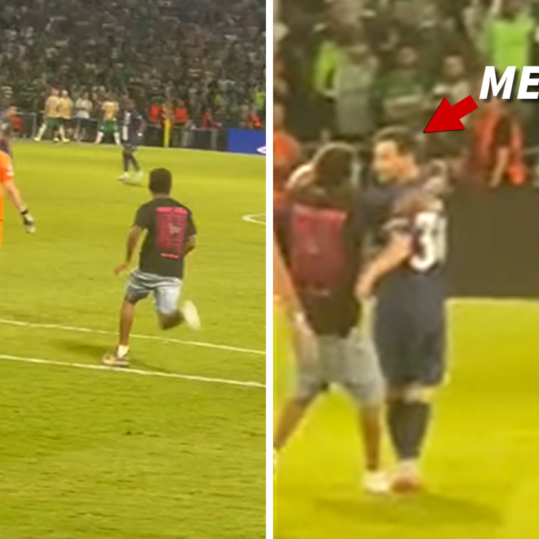 Chinese pitch invader detained after hugging Messi 