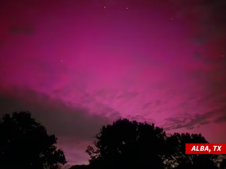 Aurora boreale di Alba, Texas