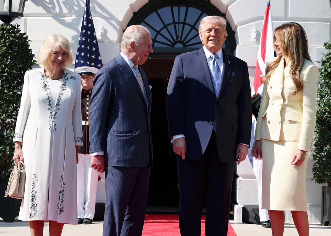 Donald Trump Greets King Charles III And Queen Camilla At White House 7