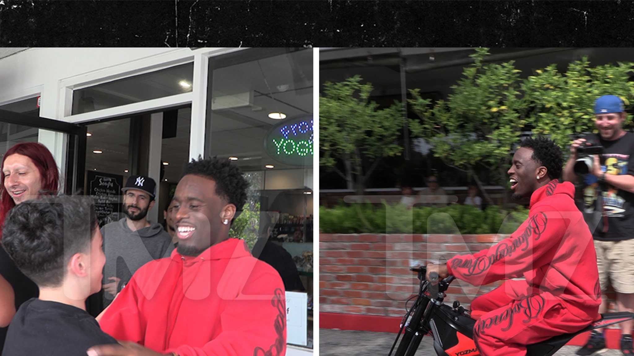 Kai Cenat Rides With Fans On Motorbikes in L.A. Parking Lot