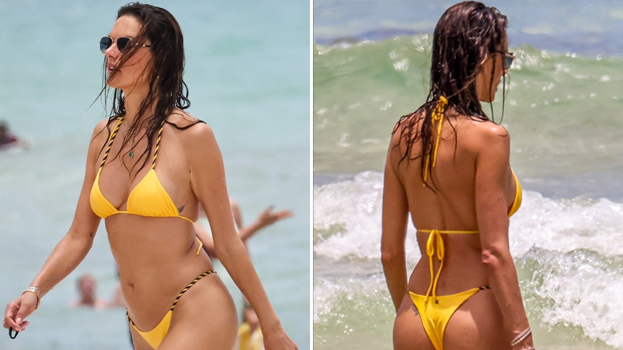 Alessandra Ambrosio Shows Off Bikini Bod At the Beach