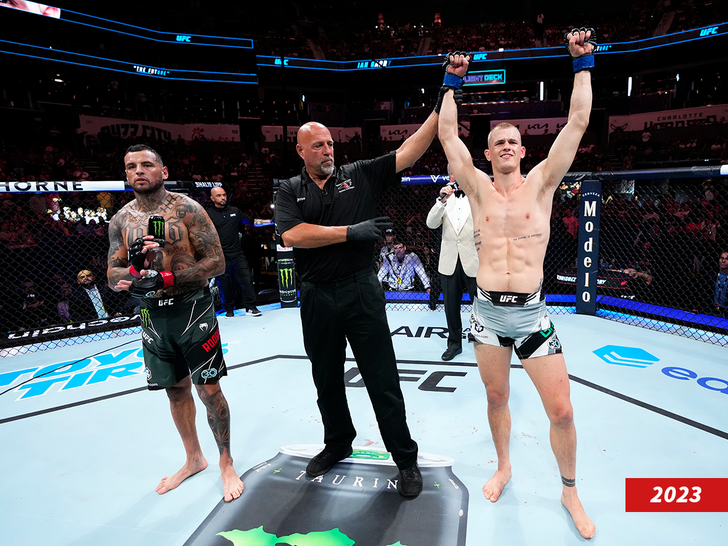 Ian Garry of Ireland reacts after his TKO victory over Daniel RodrigueZ