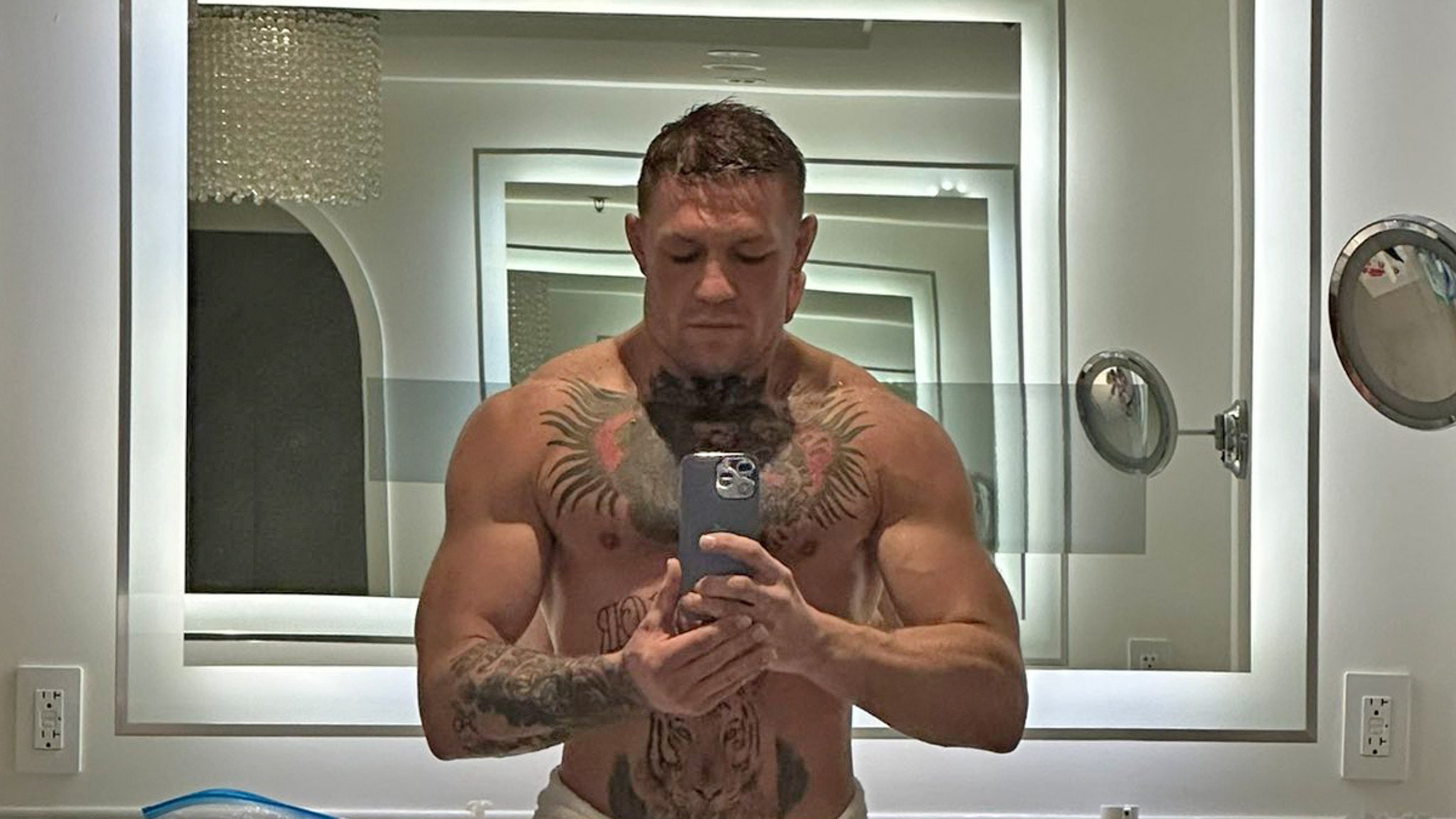 Conor McGregor shows off three-year body transformation with bulky
