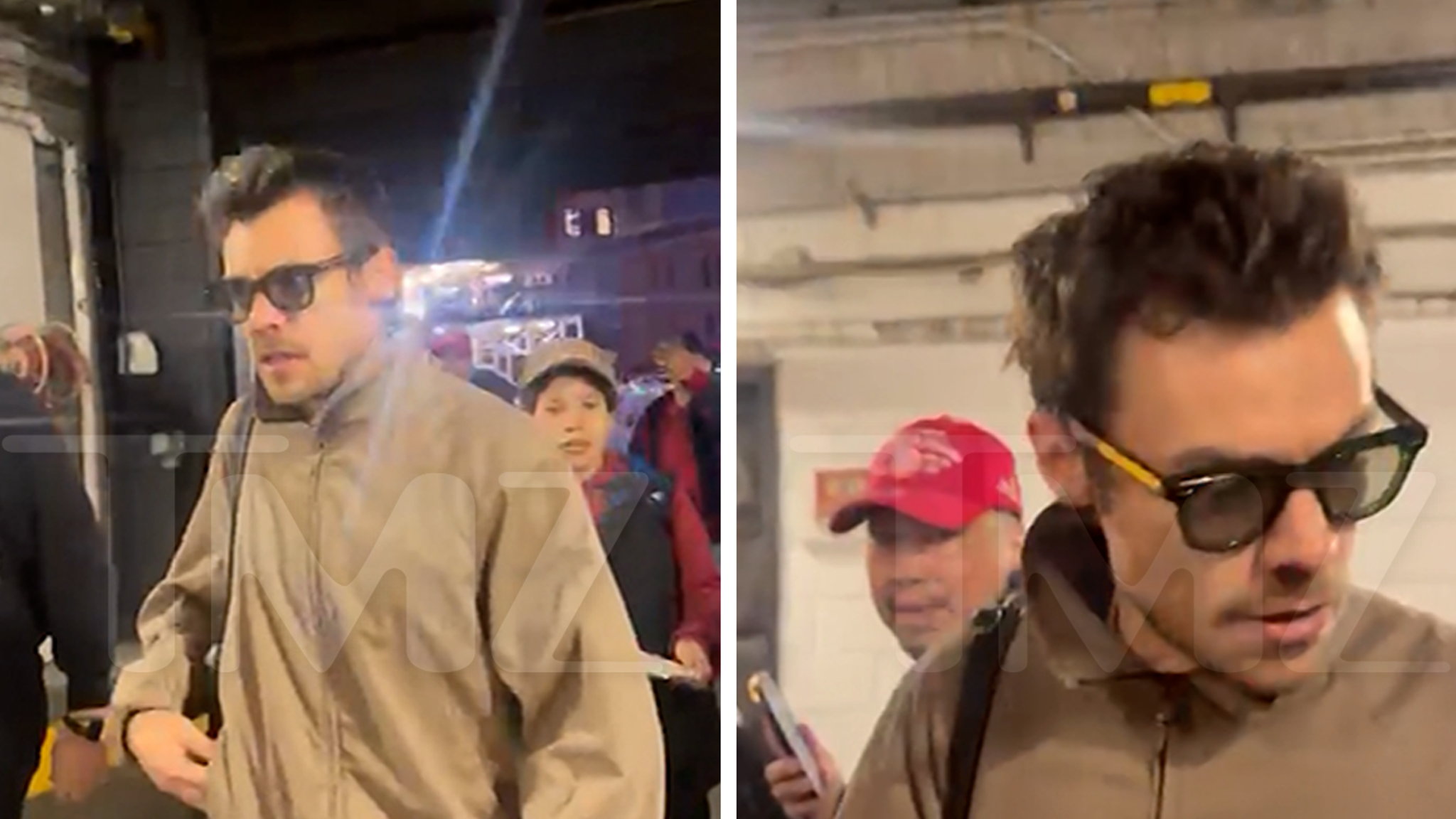 Harry Styles Stops to Sign Autograph Before Knicks Game, Video