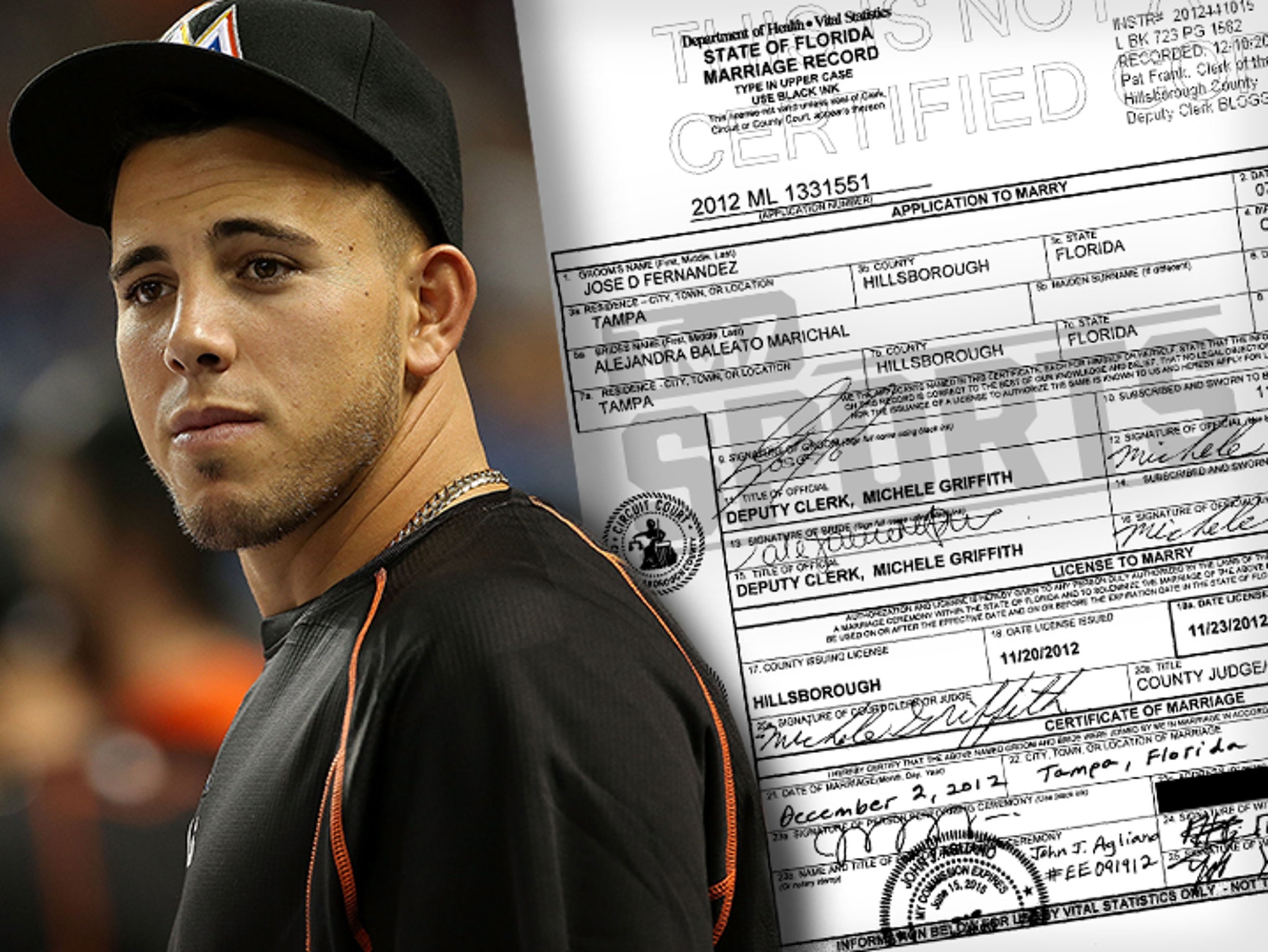 Jose Fernandez Was Divorced — Death Certificate Shows Late Pitcher Was  Married – Hollywood Life