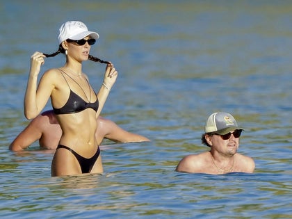 Leonardo DiCaprio And Vittoria Cerretti On A Beach In St Barts