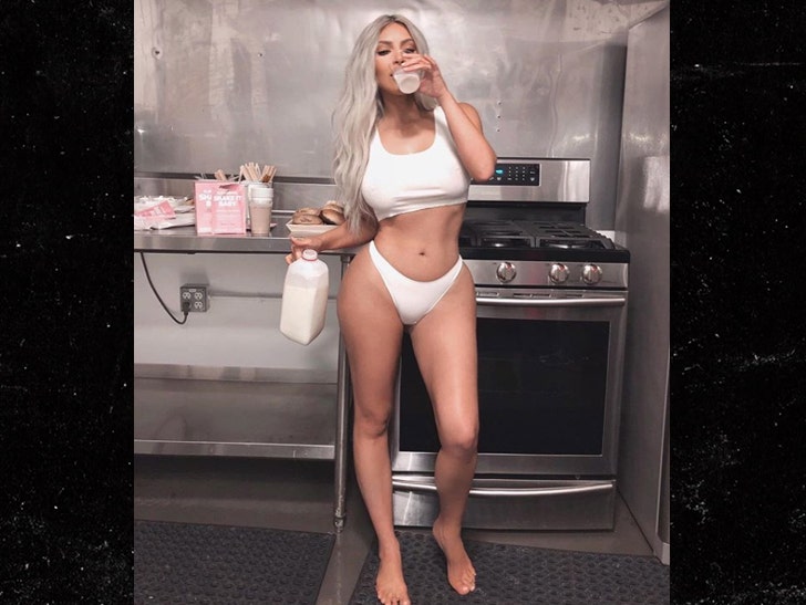 Kim Kardashian Cleans Up Body In Dirty Kitchen :: 0110-kim-kardashian-milk-instagram-1