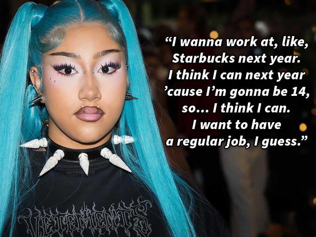 North West arguably comes from one of the wealthiest celebrity families in the world, but in her latest magazine interview with Dazed, the 13-year-old says, “I wanna work at Starbucks.” Hmmm ...