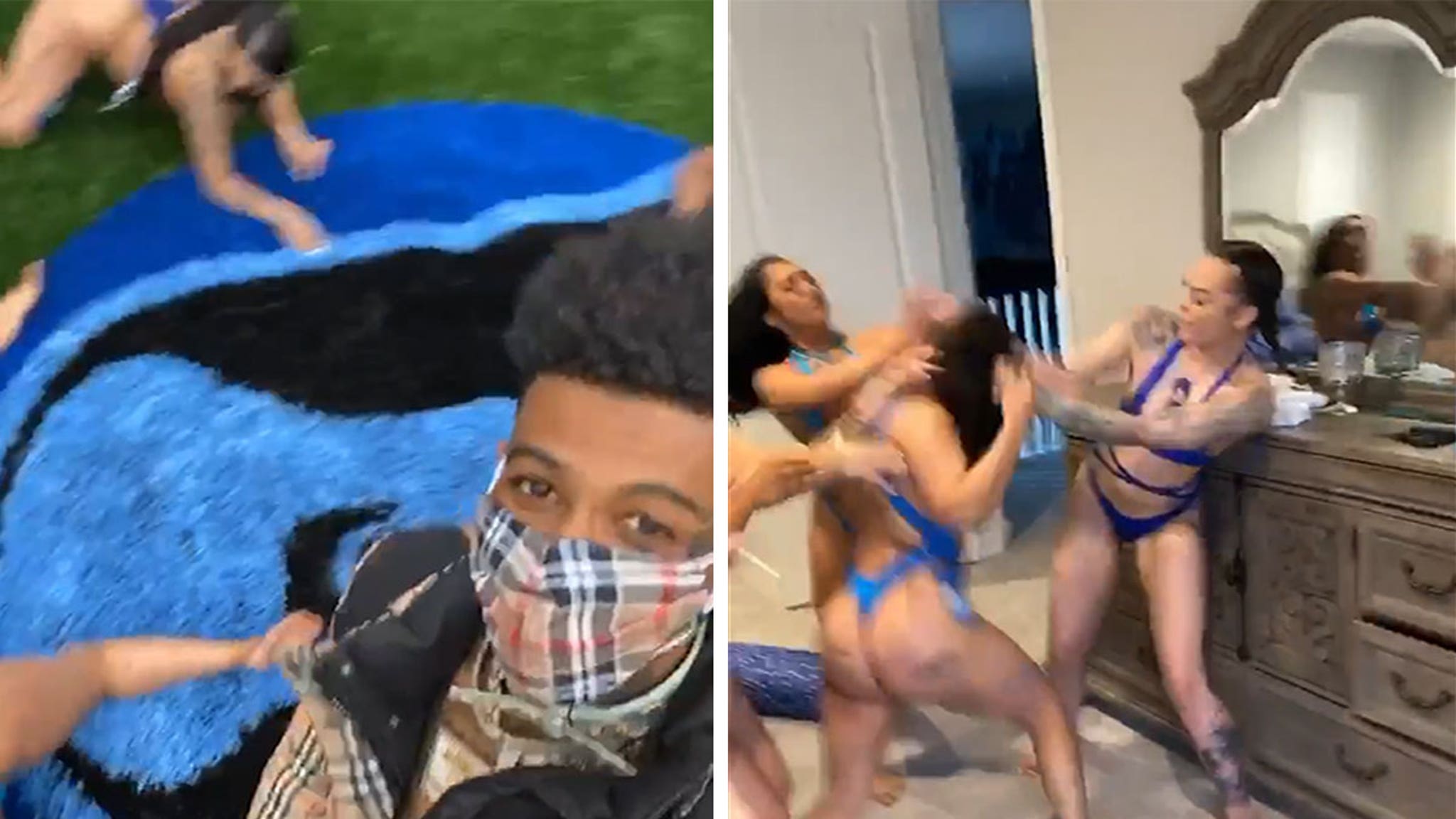 Blueface threw a party for a group of strippers -- or as he would say, drun...
