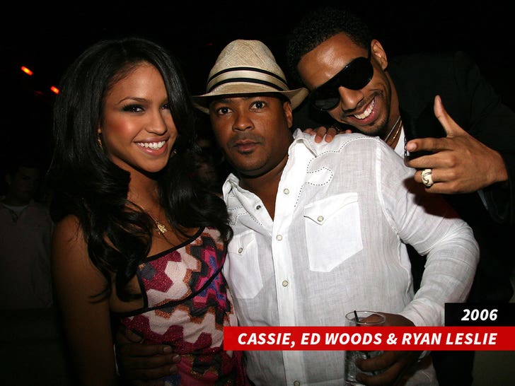 Cassie, Ed Woods and Ryan Leslie during Cassie Album Release Party