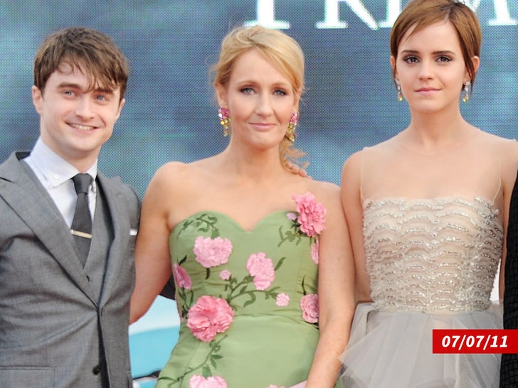 J.k. rowling, Emma Watson and Daniel Radcliffe