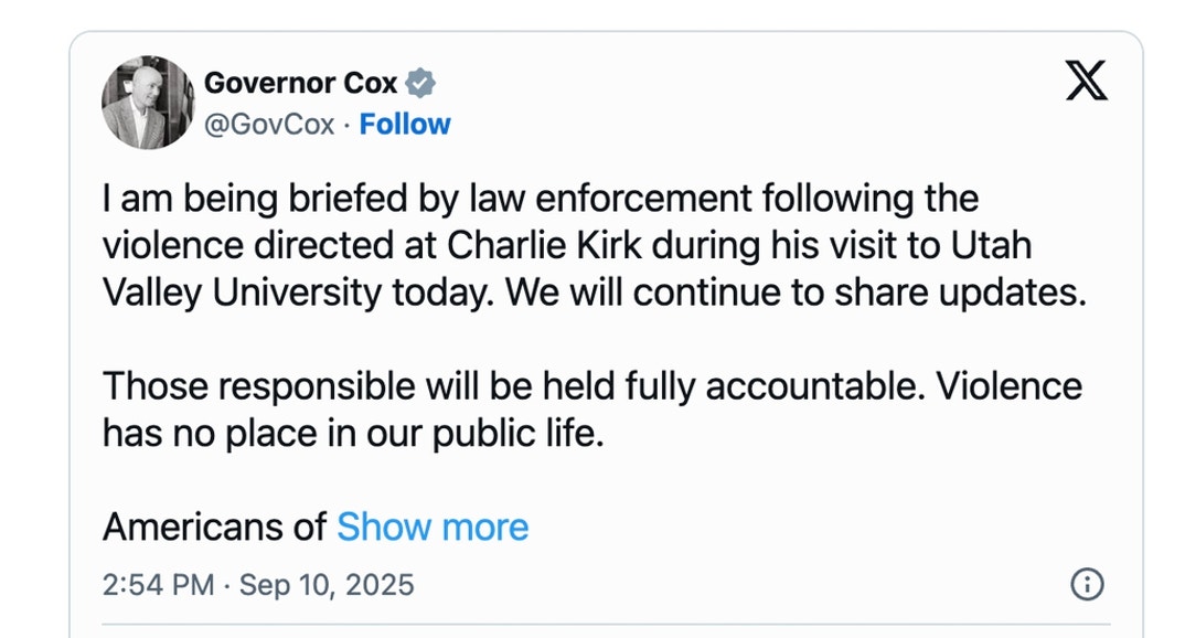 Politicians Reach To Charlie Kirk Shooting 0