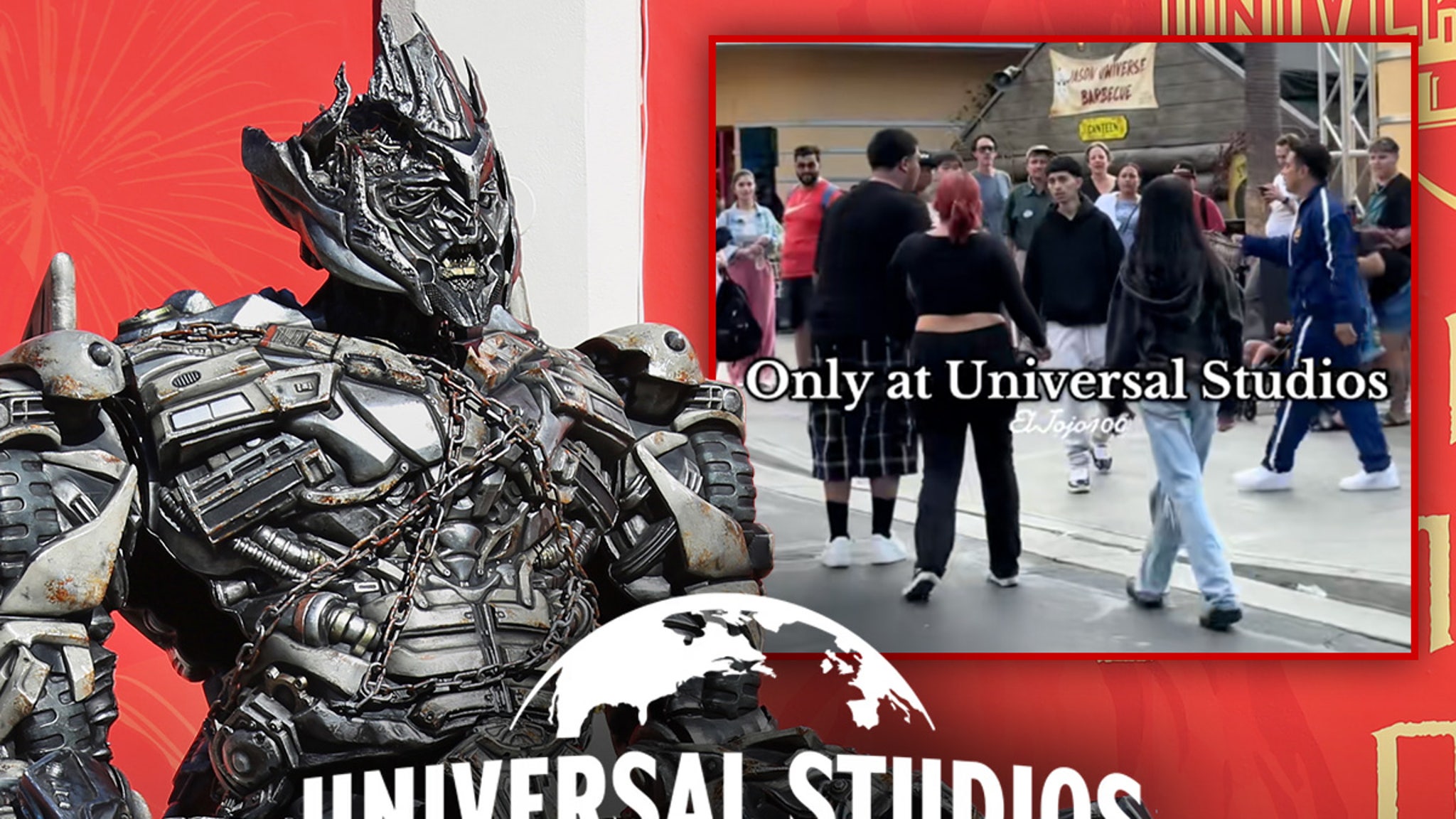 Megatron Encourages Guests to Fight at Universal Studios, on Camera