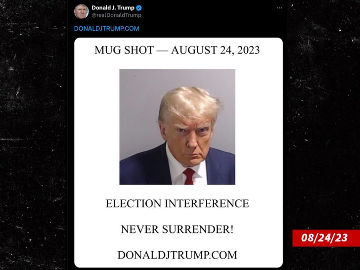 Donald Trump posts a mug of himself