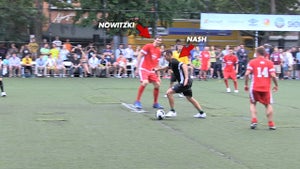 Steve Nash vs. Dirk Nowitzki -- International Soccer Smackdown in NYC!!!