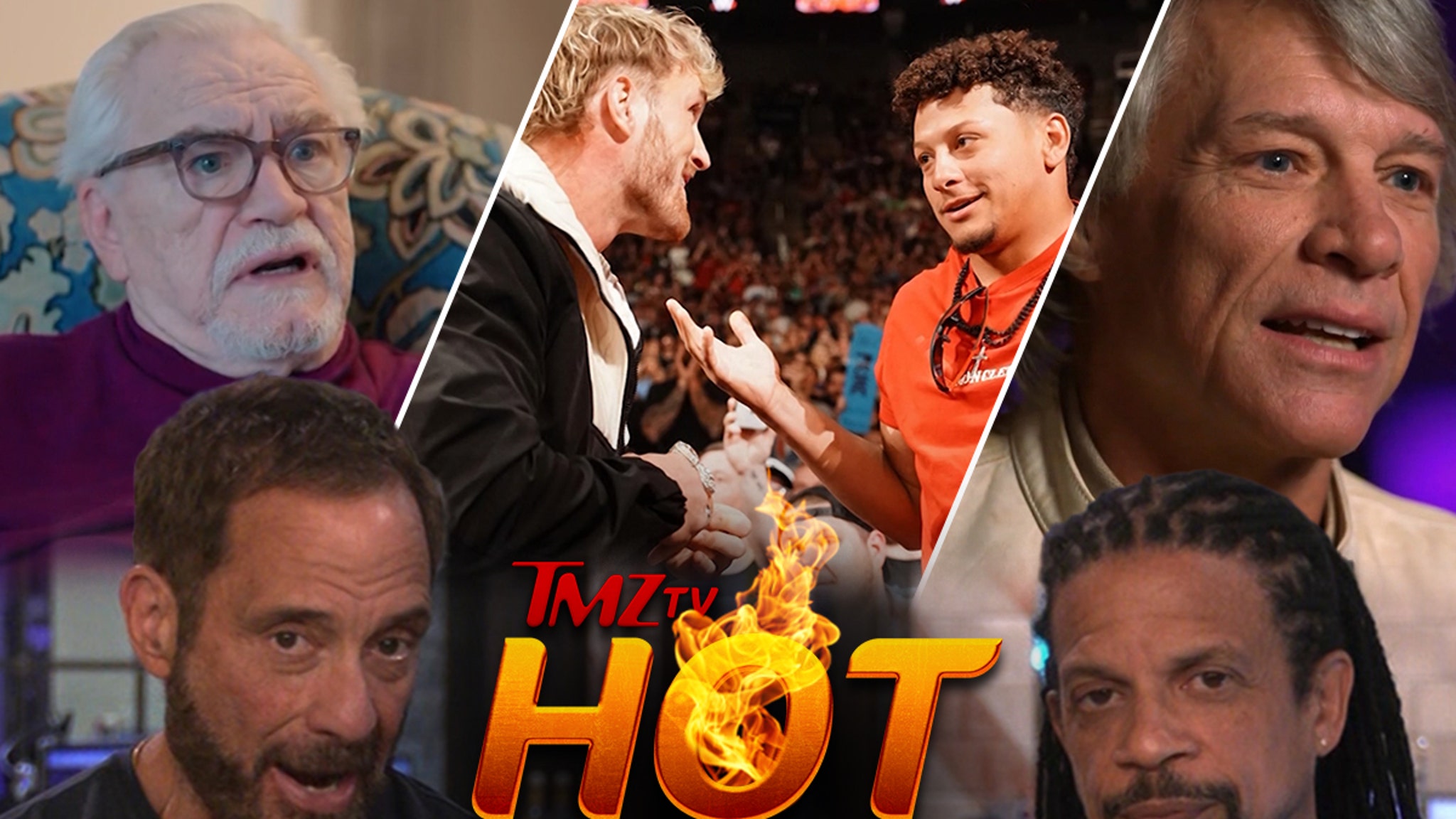 TMZ TV Hot Takes: Brian Cox, Jon Bon Jovi, Logan Paul & Patrick Mahomes