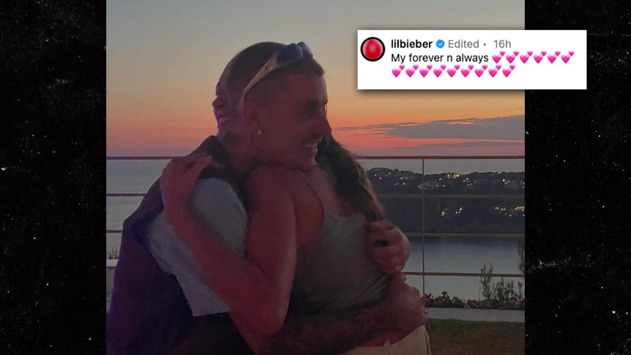 Justin Bieber Shares Smitten Snaps Hugging Hailey, 'My Forever N Always'