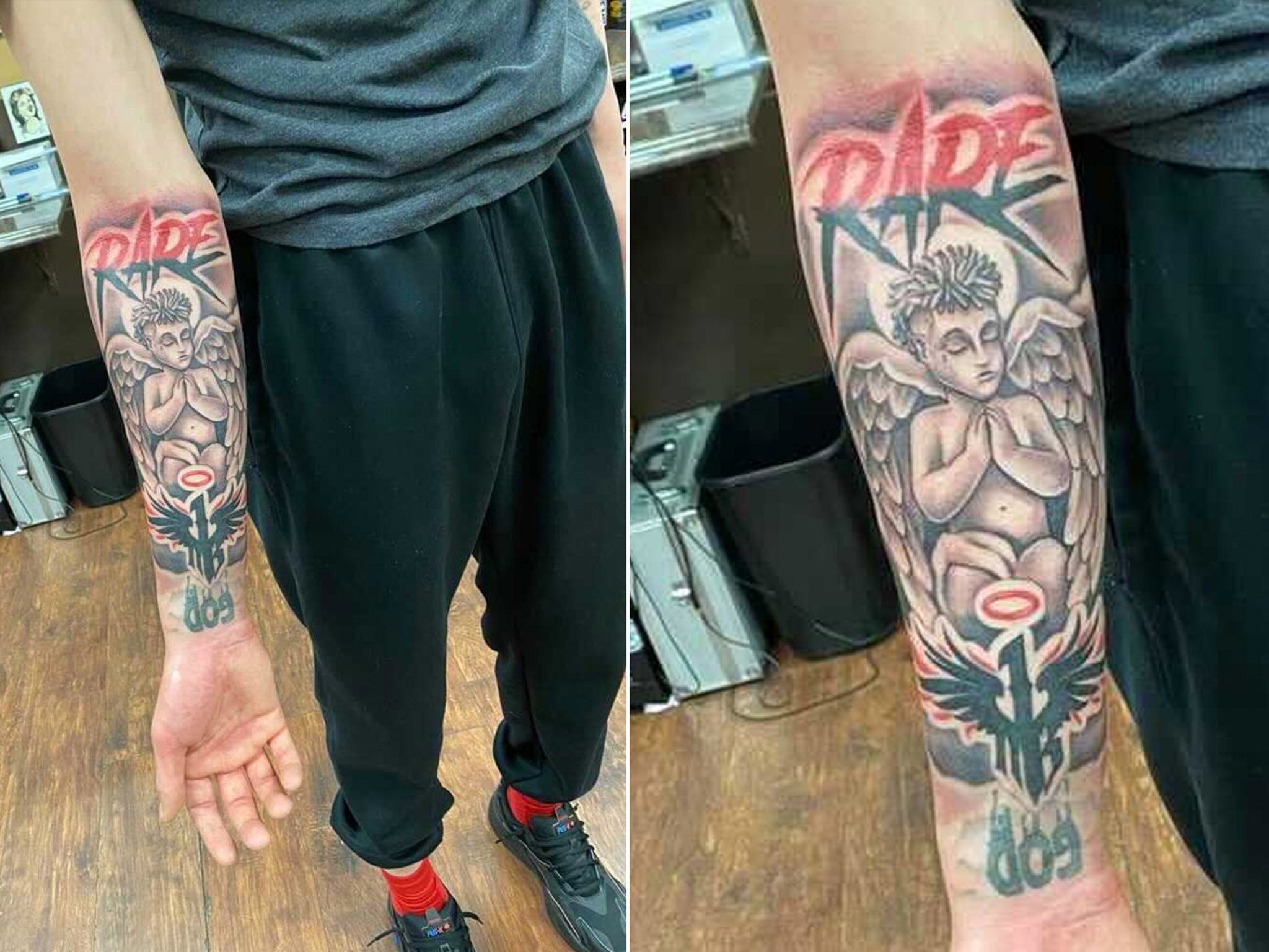 Lonzo Ball covers up his Big Baller Brand tattoo [@Blast on IG] : r/lakers