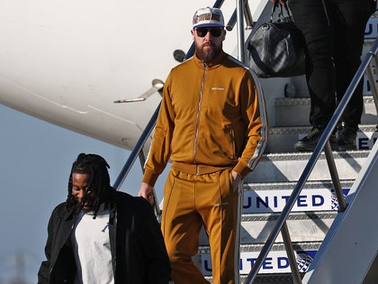 travis kelce new orleans arrival getty 2