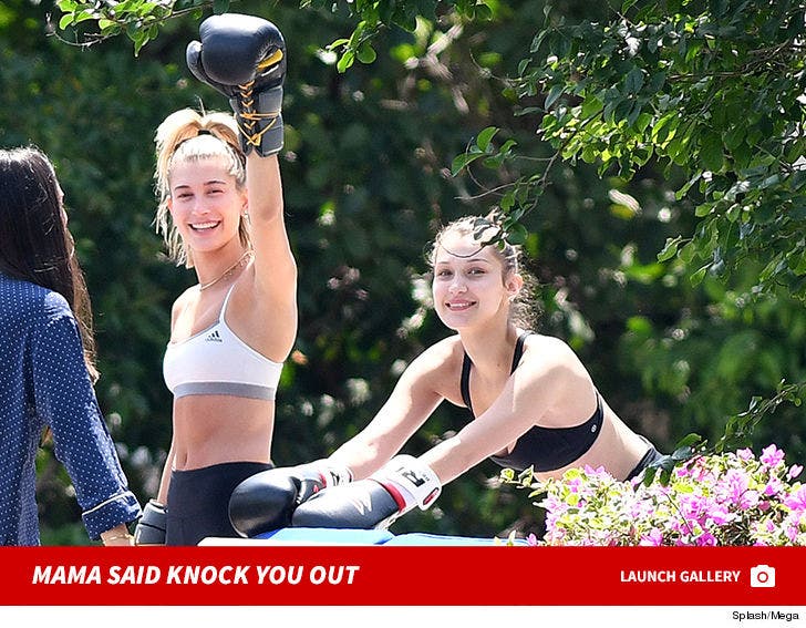 Bella Hadid and Hailey Baldwin Have Private Boxing Session
