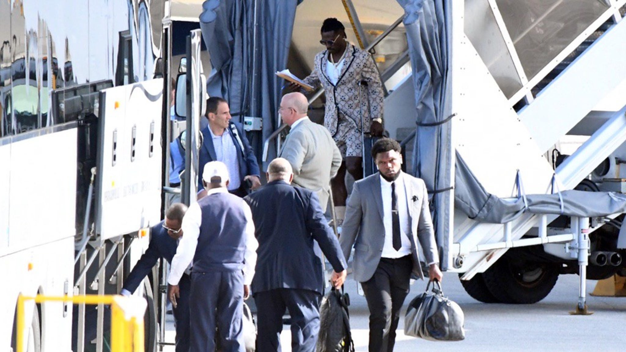 Tom Brady and Antonio Brown at the Airport