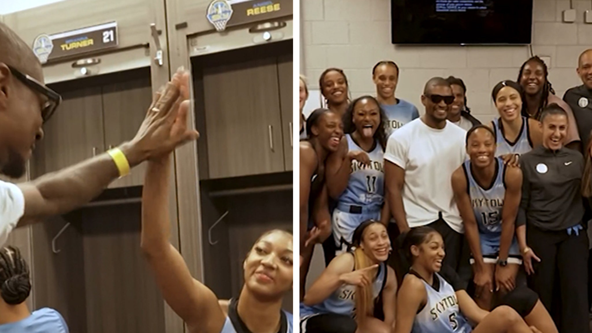 Usher Hangs Out With Angel Reese, Chicago Sky After Win Over LV Aces