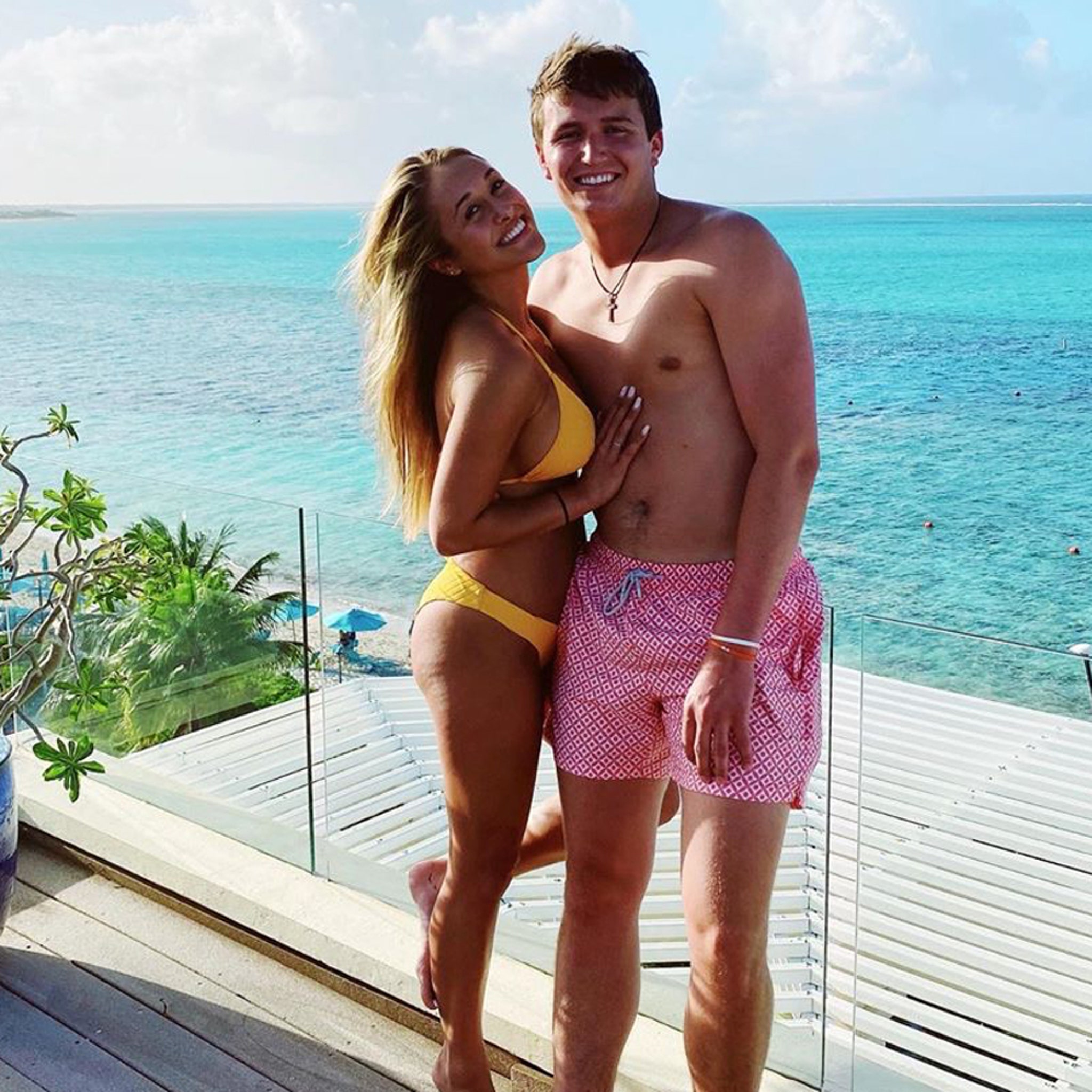 Drew Lock Rocks Pink Short Shorts On Baecation With GF in Bikini