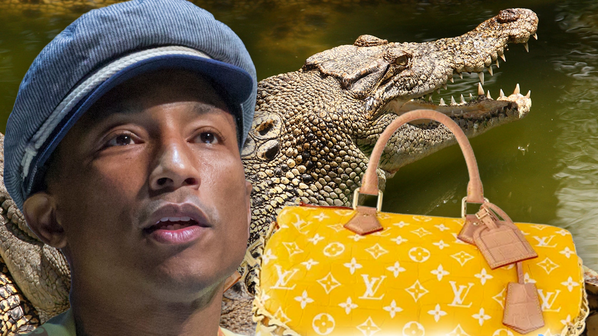 The Louis Vuitton Millionaire Speedy 40 handbag from Pharrell's Spring 24  menswear collection made out of 100% crocodile leather, real…
