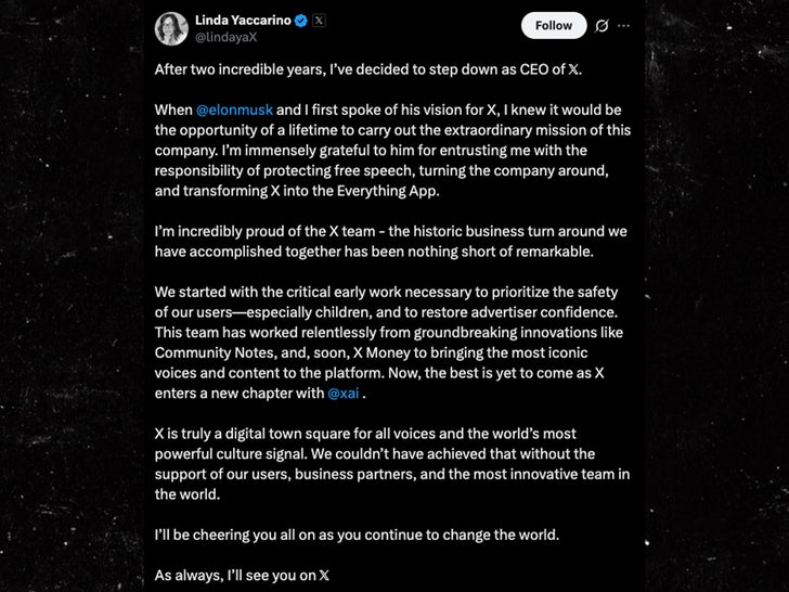 Linda Yakarino Elon Musk X Tweet