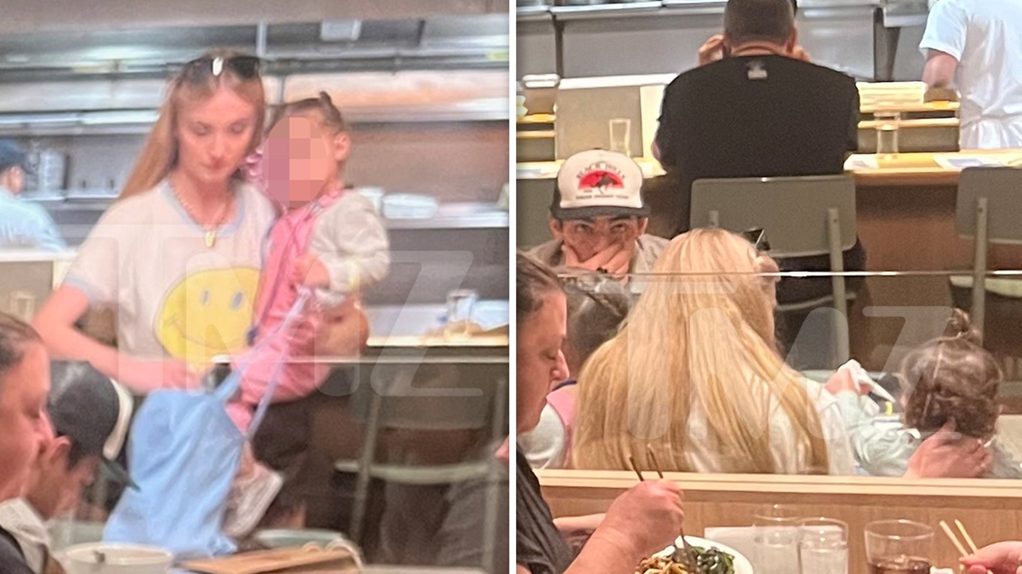 Joe Jonas y Sophie Turner almuerzan con sus hijas antes de su demanda