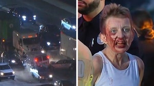 Bloody-Faced Woman Crashes Into Oncoming L.A. Freeway Traffic in Police Chase