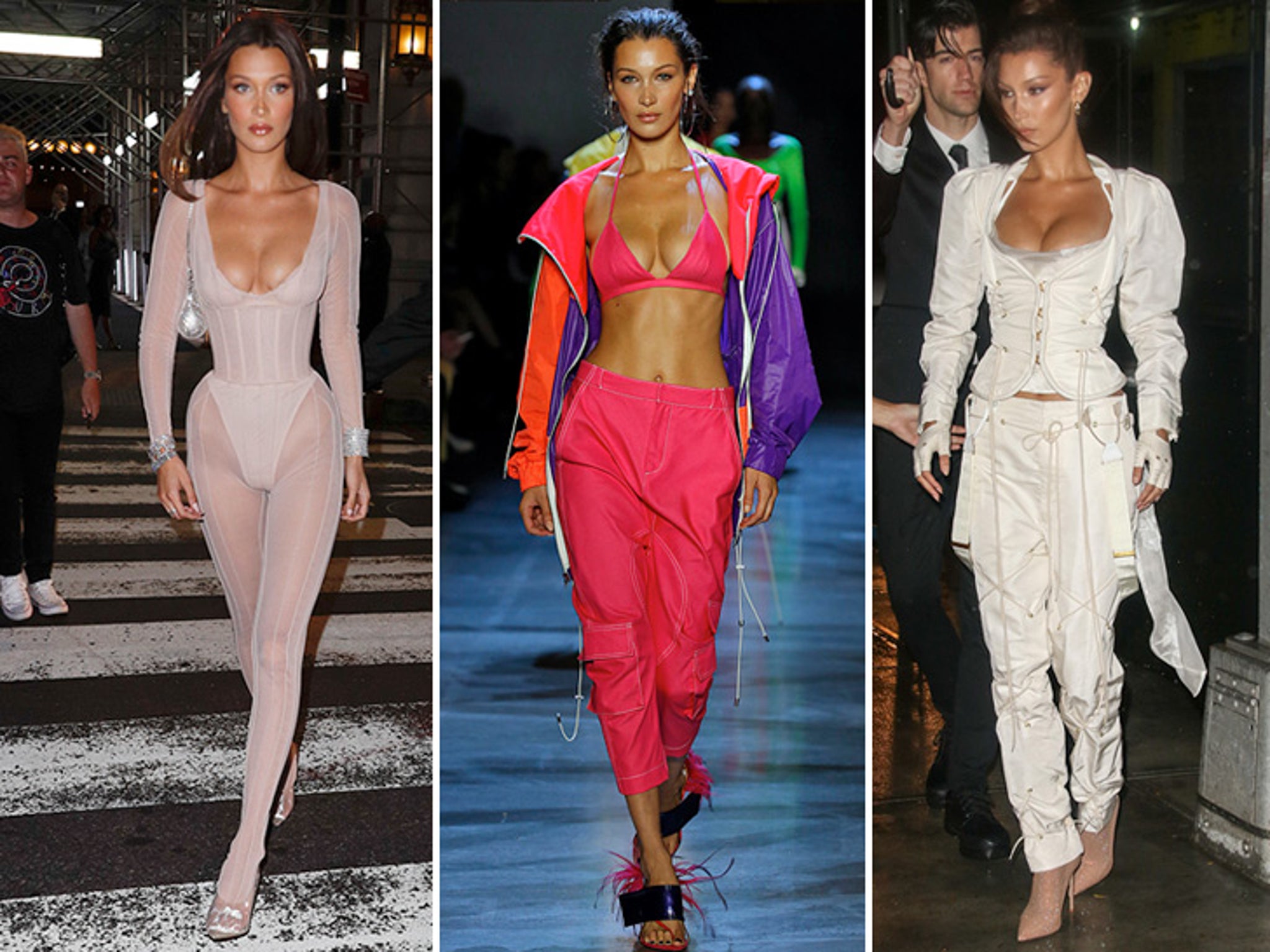 Bella Hadid Absolutely Slayed with Busty Outfits at NYFW