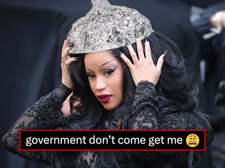 Cardi B chapéu de papel alumínio Getty 2