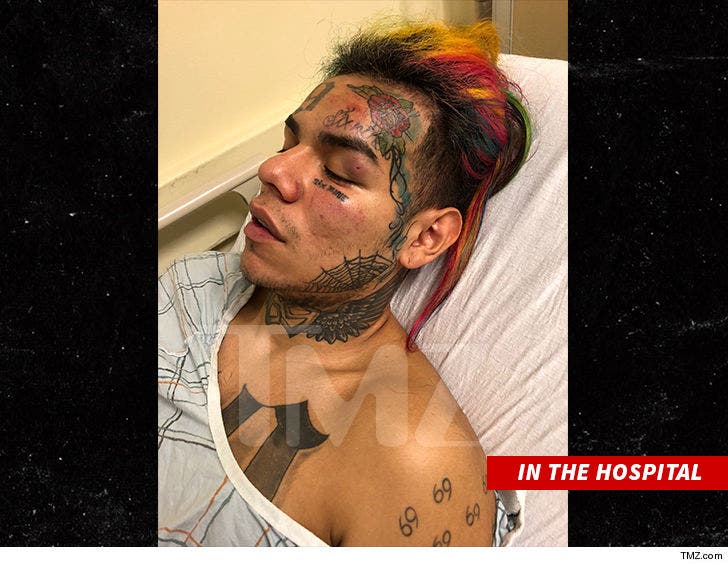 Suspect Arrested in Tekashi ix ine Kidnapping Pistol-Whipping :: 0722-tekashi69-hospital-tmz02-3